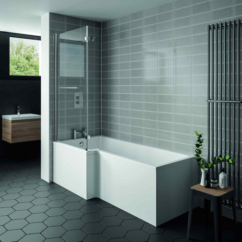 Kartell UK Kore Sonoma Oak Bathroom Suite with Vanity Unit and Elite Shower Bath