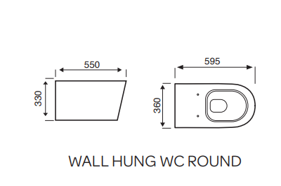 Kartell UK Genoa Round Rimless Wall Hung WC Pan with Premium Soft Close Seat