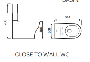 Kartell UK Kameo Close to Wall C/C Rimless WC Pan Set