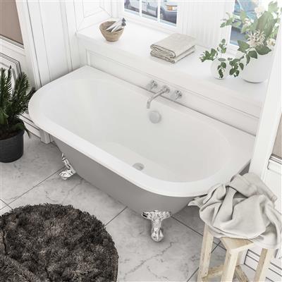 Eastbrook Mortlake Freestanding Baths in Grey and White