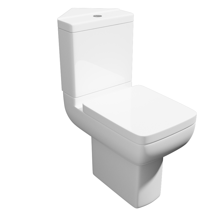Kartell UK Options 600 Close-Coupled WC Pan with Corner Cistern and Soft-Close Seat