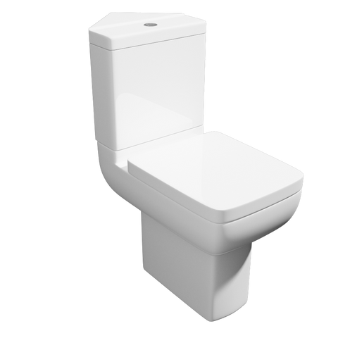 Kartell UK Options 600 Close-Coupled WC Pan with Corner Cistern and Soft-Close Seat