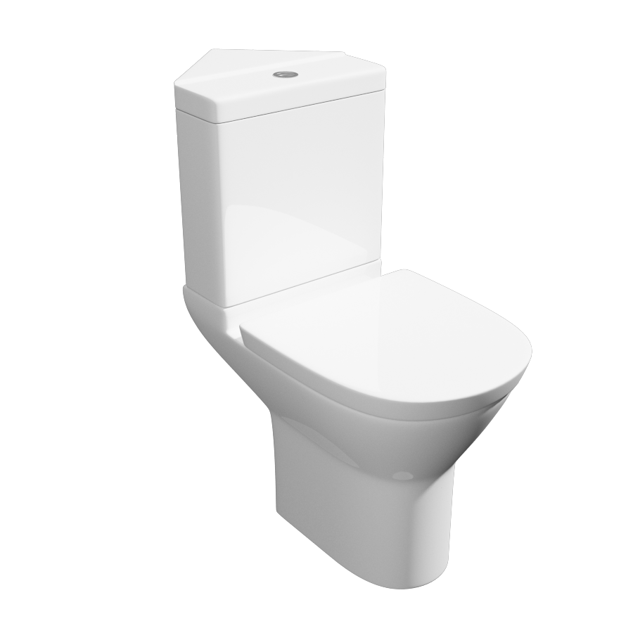 Kartell UK Project Round Toilet Set with Corner Cistern and Soft Close Seat