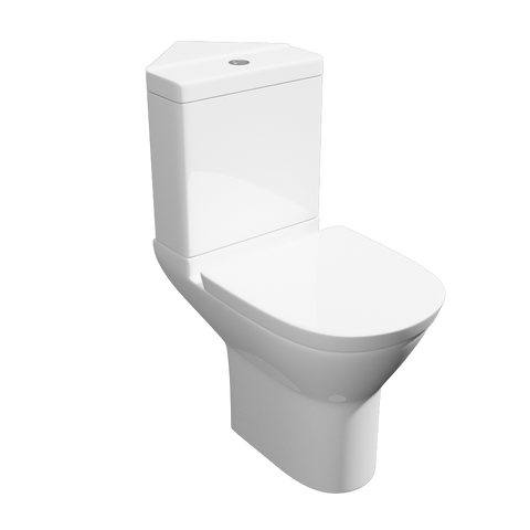 Kartell UK Project Round Toilet Set with Corner Cistern and Soft Close Seat
