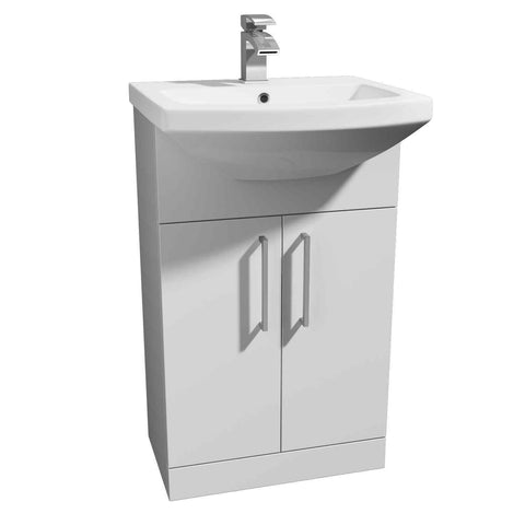 Kartell UK Trim White Bathroom Suite with Vanity and Refine Duo Bath