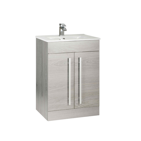 Kartell UK Purity Silver Oak Shower Bath Suites With Vanity Unit and Refine Duo Bath