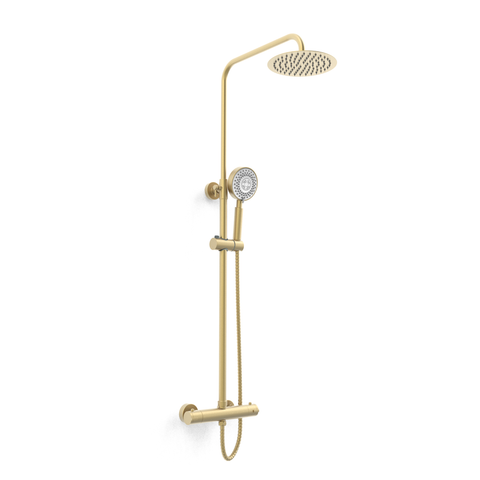 Kartell UK Kore White Gloss Shower Enclosure Suites With Vanity Unit - Ottone Wet Room Screen Brushed Brass