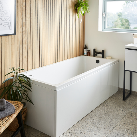 Kartell UK Options Basalt Grey Shower Bath Suites With Vanity Unit and Refine Bath