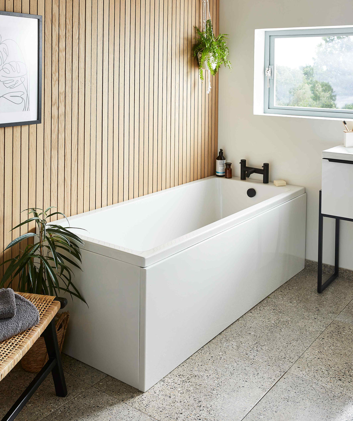 Kartell UK Matrix White Gloss Bathroom Suite with Vanity Unit and Spirit Bath