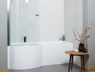 Kartell UK Adapt P Shaped Shower Bath Sscreen