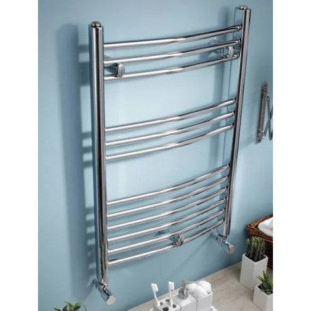 Kartell UK Electric Curved Heated Chrome Plated Towel Rail Sizes
