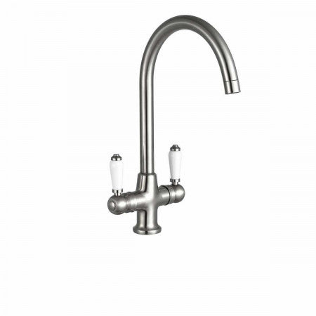 Kartell UK Traditional Kitchen Sink Mixer Tap in Brushed Steel