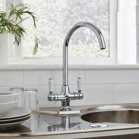 Kartell UK Traditional Kitchen Sink Mixer Tap in Chrome