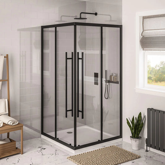 Stylish Black Framed Bathroom Shower Screen Ideas
