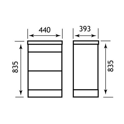 Eastbrook Oslo 44 Anthracite 2 Drawer Unit