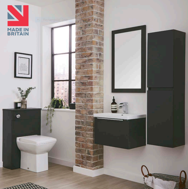 Kartell UK Kore Matt Dark Grey Toilet and Basin Suite with Vanity Unit