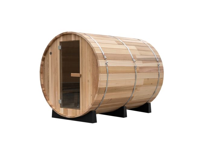 Fonteyn 2 Person Barrel Sauna 4 ft. | Rustic