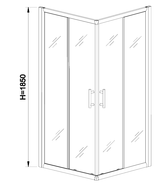 Eastbrook Vantage Easy Clean Corner Entry Walkin Shower Enclosure - Silver Chrome