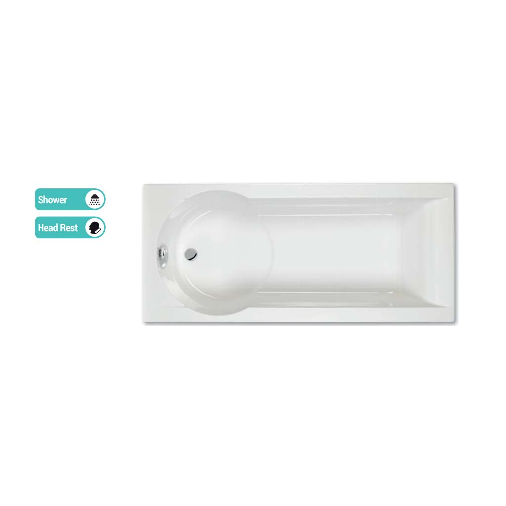 Eastbrook Zone Showerbath Carronite White