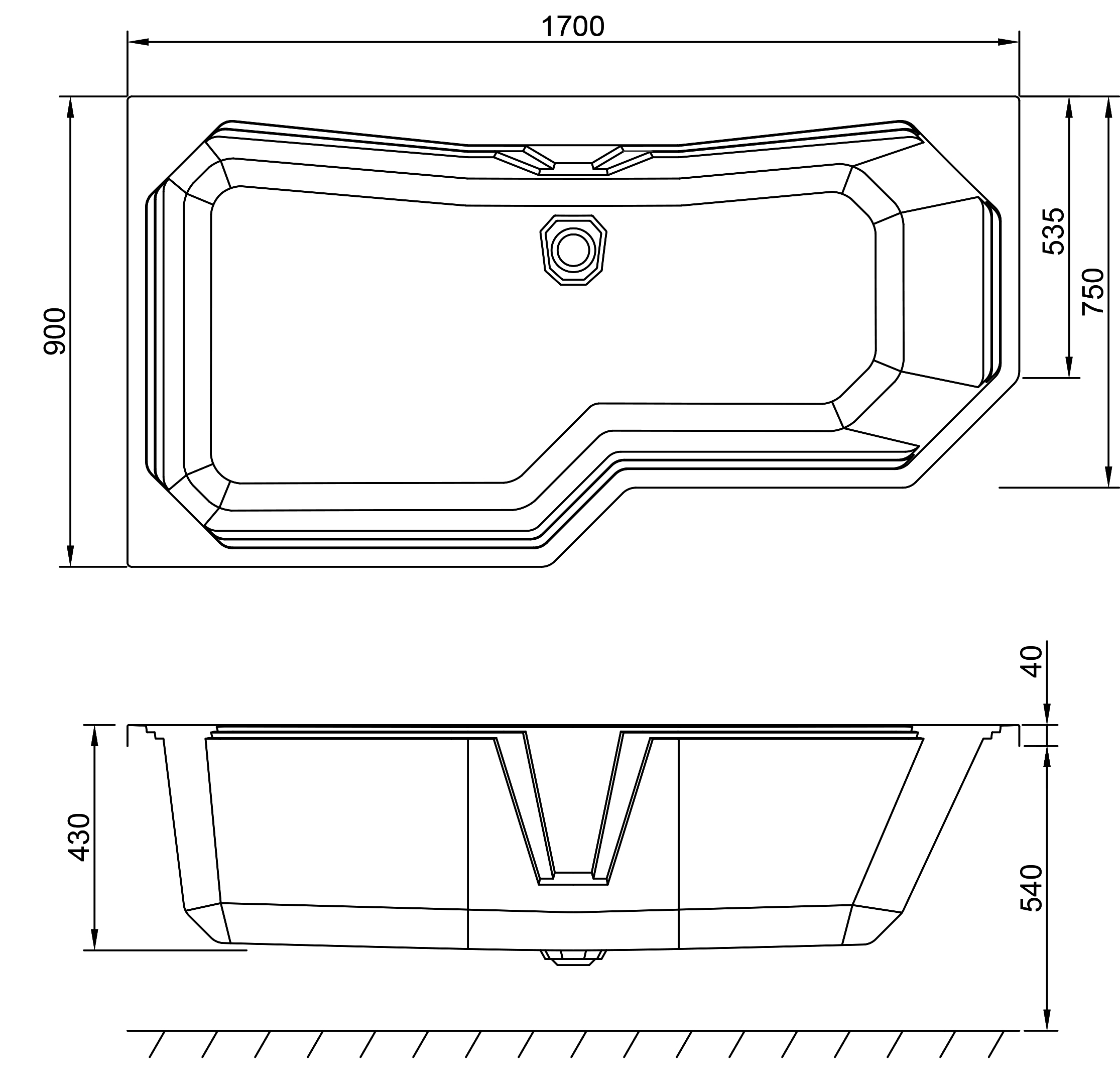 Eastbrook Highgate Showerbath C/N White