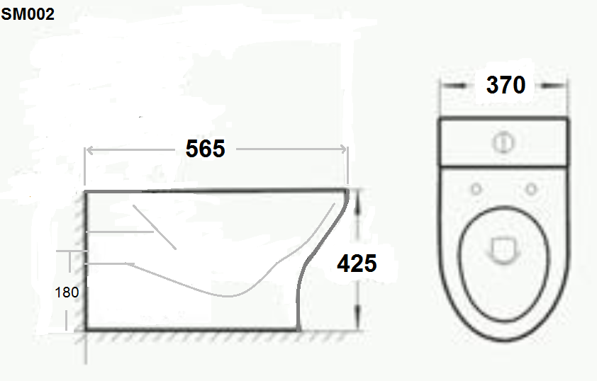 Northall Back To Wall WC Pan with Fixings - White