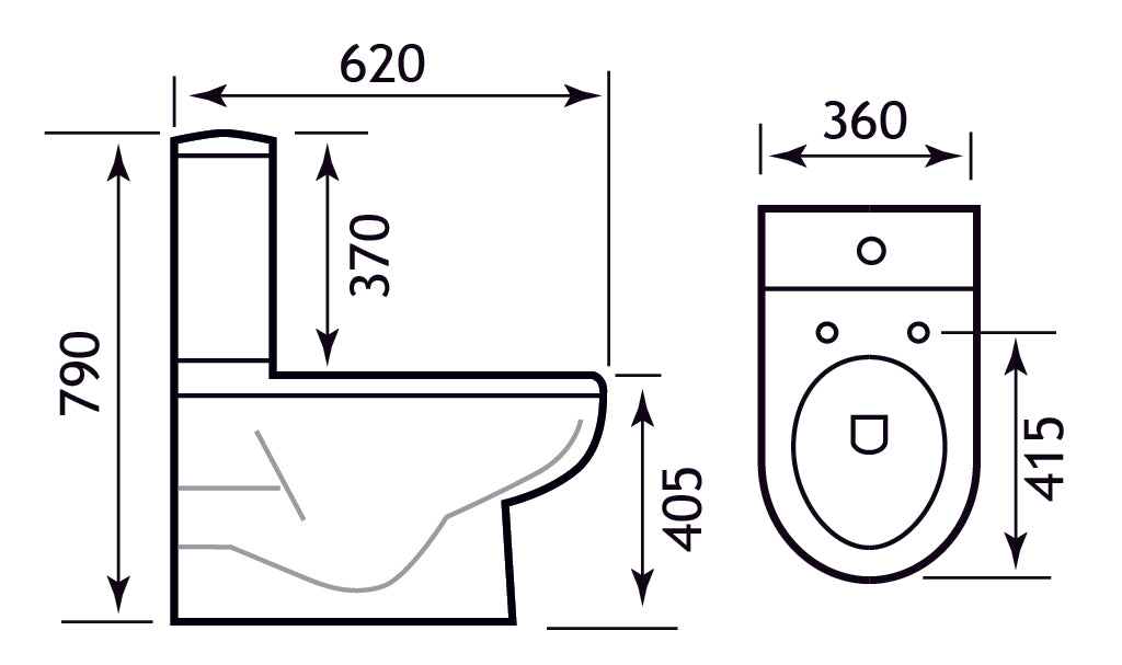 Eastbrook Dura BTW CC Pan, Cistern, and Deluxe Seat - White