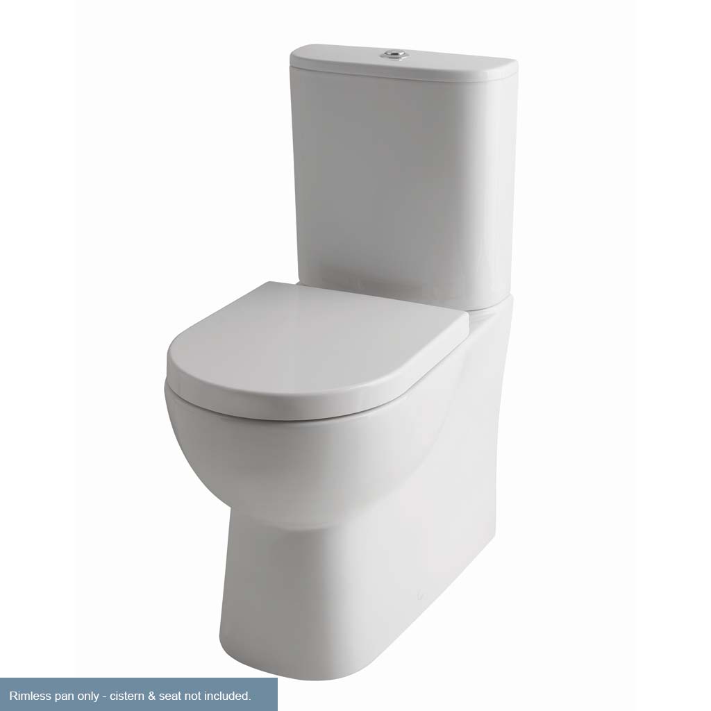 Eastbrook Farringdon Close Coupled Rimless WC Pan with Soft Close Seat - White