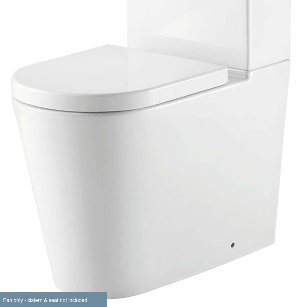 Metro Short Projection Rimless WC Pan with Fixings - White