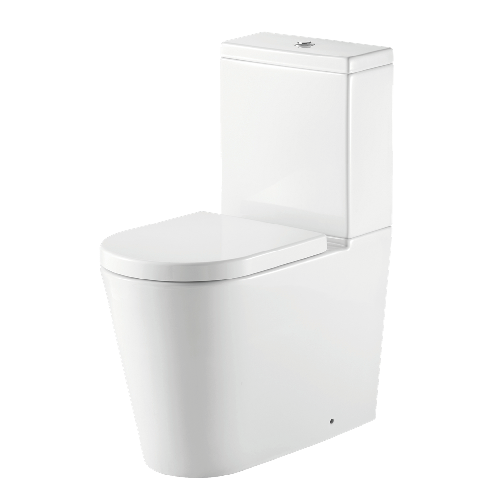 Metro Short Projection Comfort Height Close Coupled Back To Wall WC Pan with Fixings - White