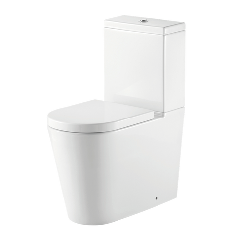 Metro Short Projection Close Coupled Back To Wall Rimless WC Pan with Fixings - White