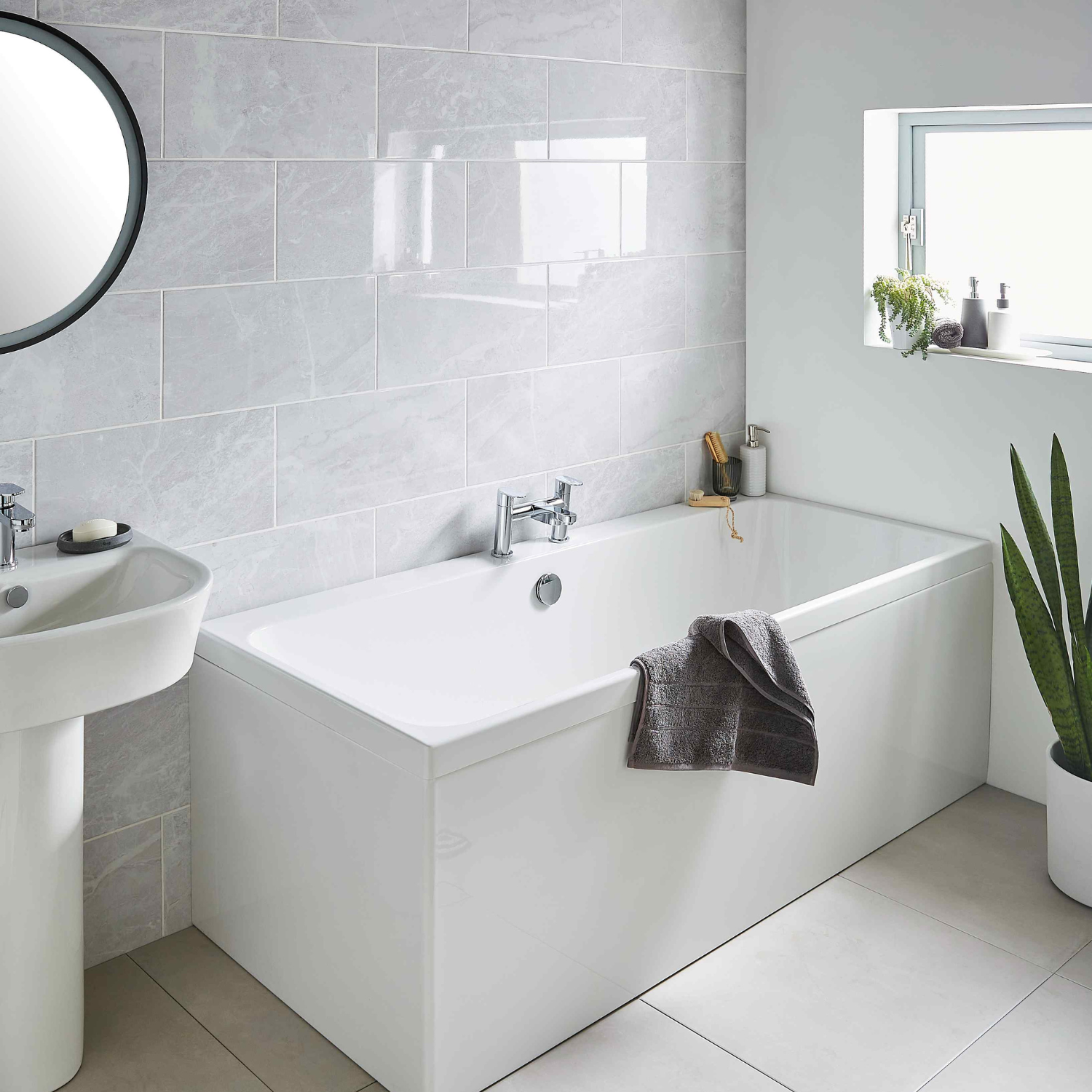 Kartell UK Pure White Bathroom Suite with Vanity Unit and Refine Bath