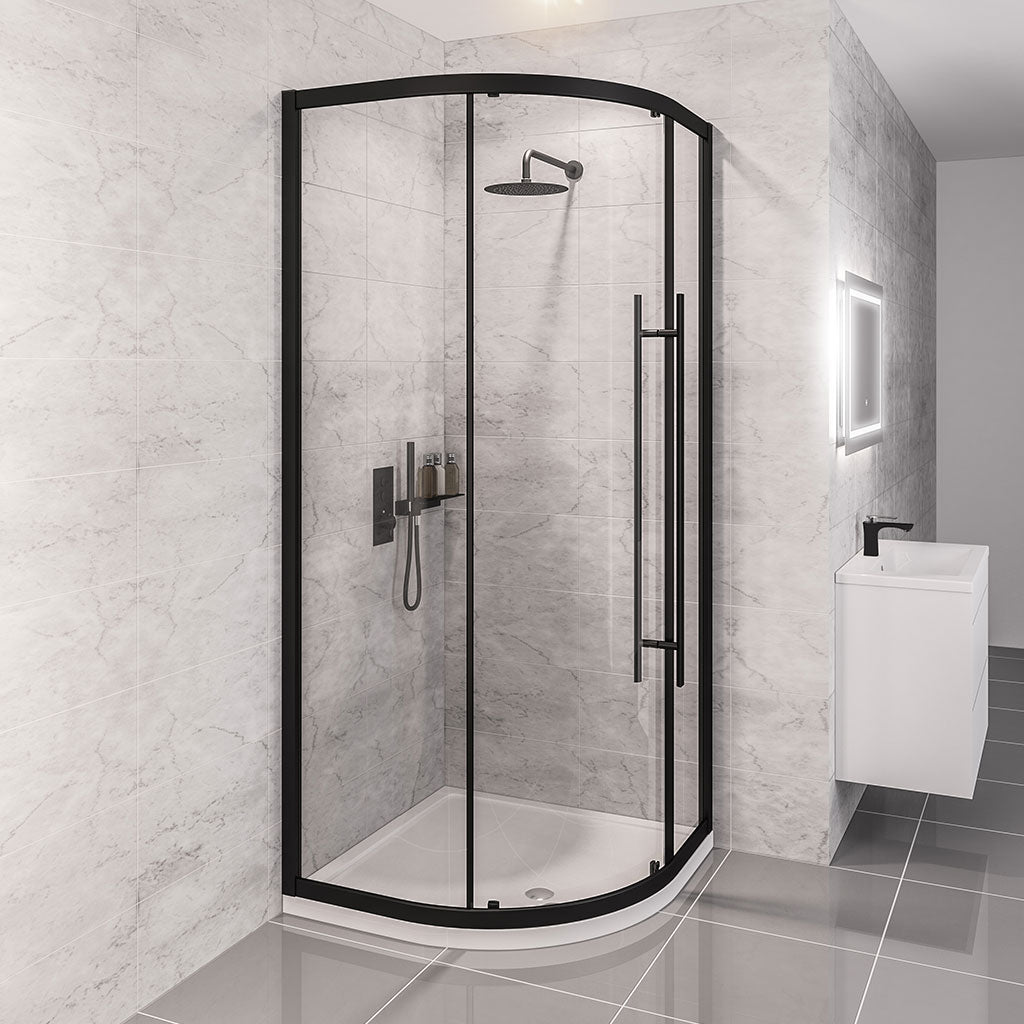 Eastbrook Vantage 2000 Easy Clean Matt Black Quadrant Shower Enclosure