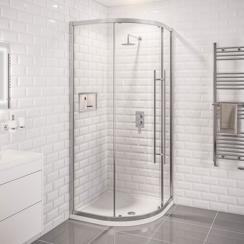 Eastbrook Vantage 2000 Easy Clean Silver Chrome Quadrant Shower Enclosure