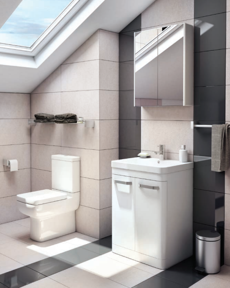 Kartell UK Options Basalt Grey Shower Bath Suites With Vanity Unit and Refine Bath