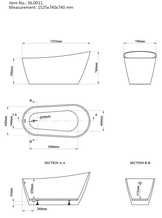 Eastbrook Wickham 1700 Slipper White Freestanding Bath