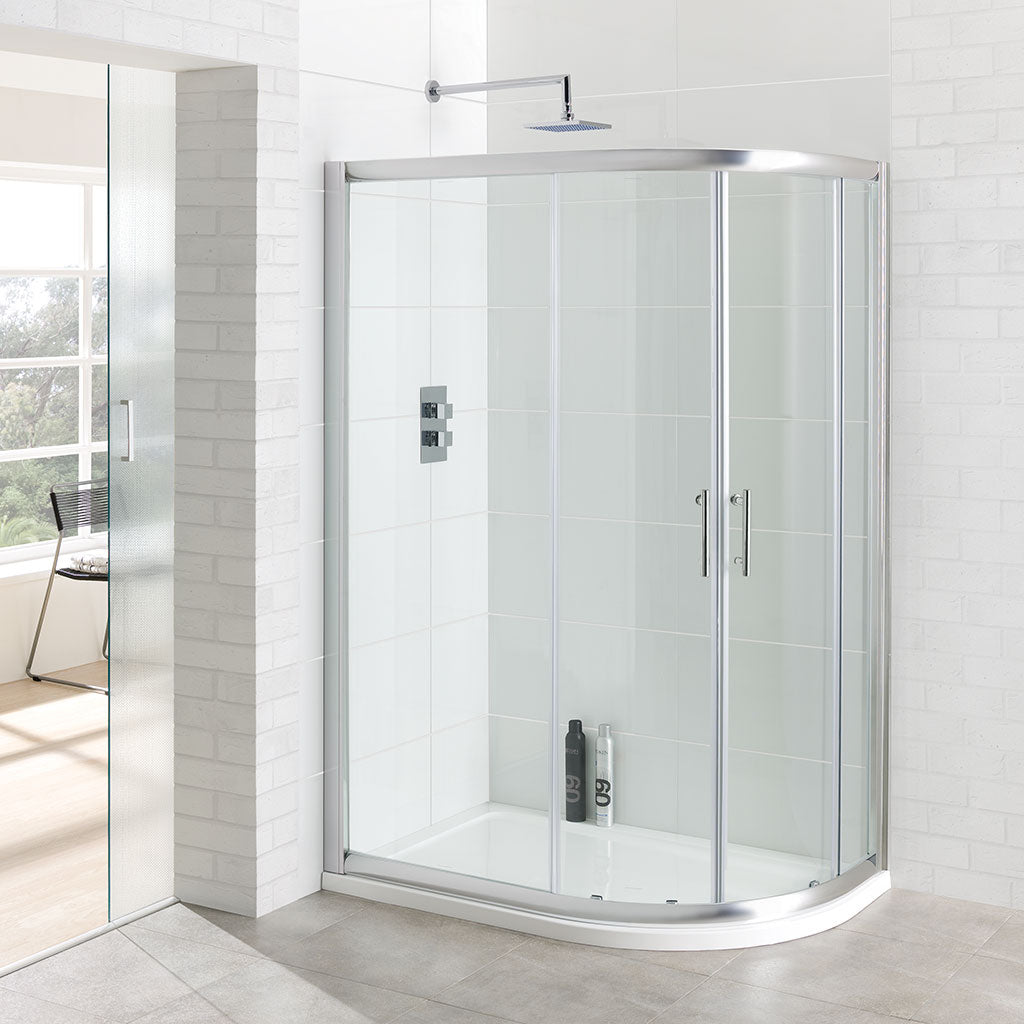 Eastbrook Vantage Offset Quadrant Silver Chrome Shower Enclosure 1100mm-1200mm