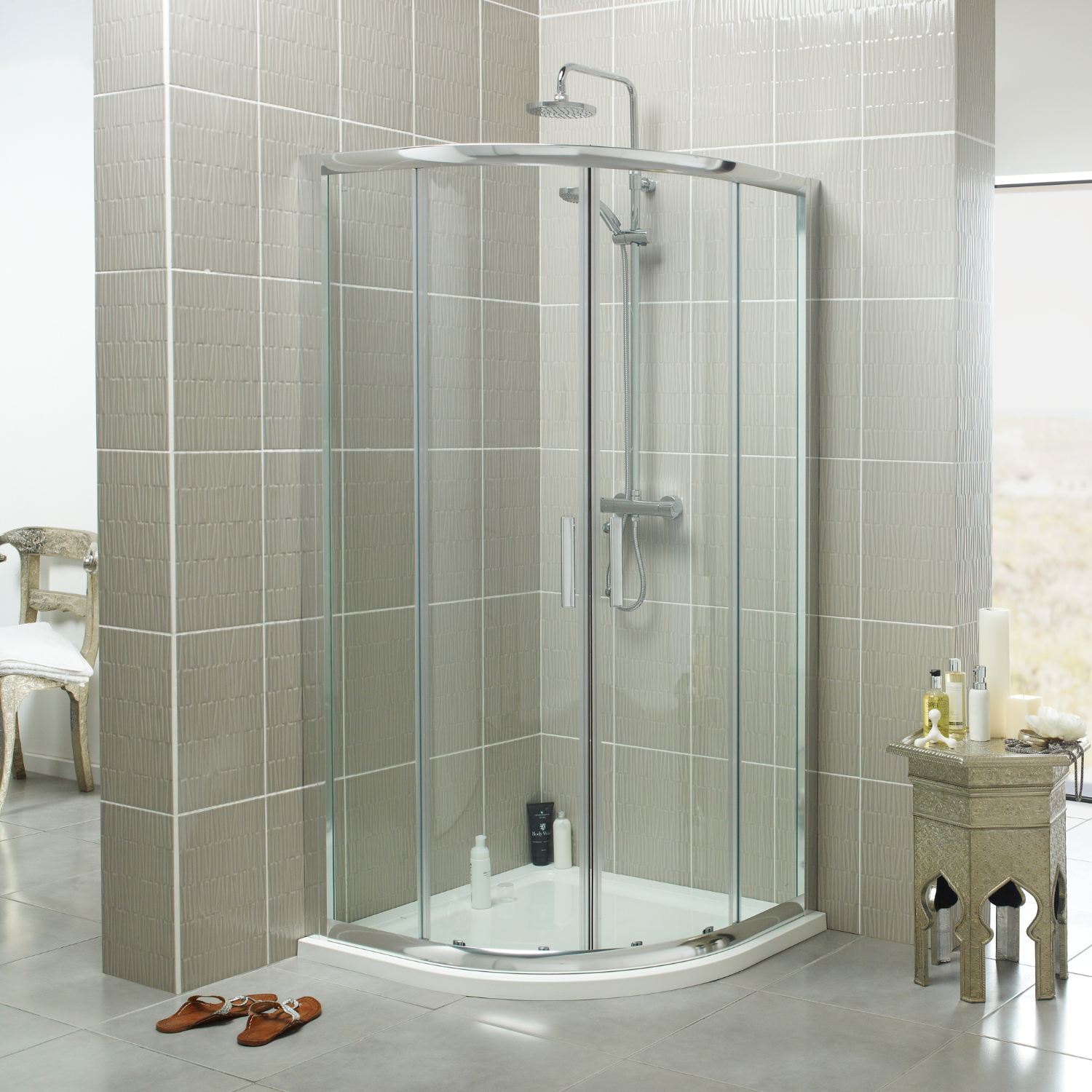 Kartell UK Trim Shower Enclosure Suite Without Vanity Unit - Koncept Quadrant Shower Enclosure