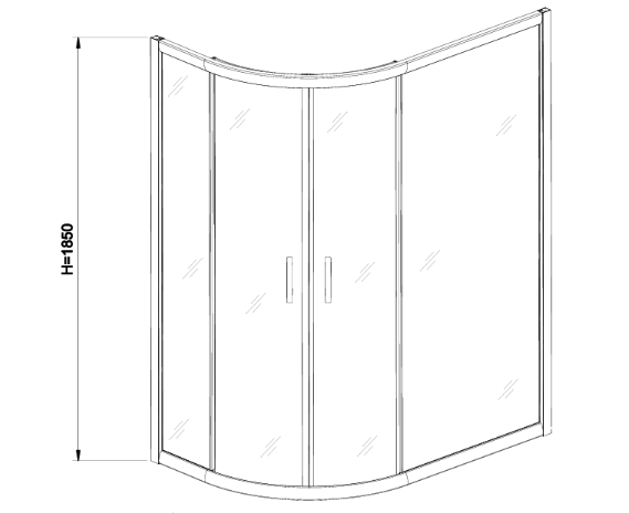 Eastbrook Vantage Offset Quadrant Silver Chrome Shower Enclosure 1100mm-1200mm