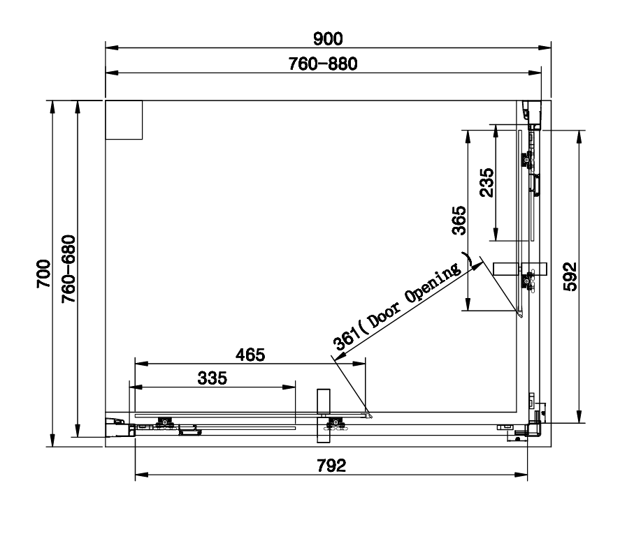 Eastbrook Vantage 2000 Easy Clean Offset Corner Entry Matt Black Walkin Shower Enclosures