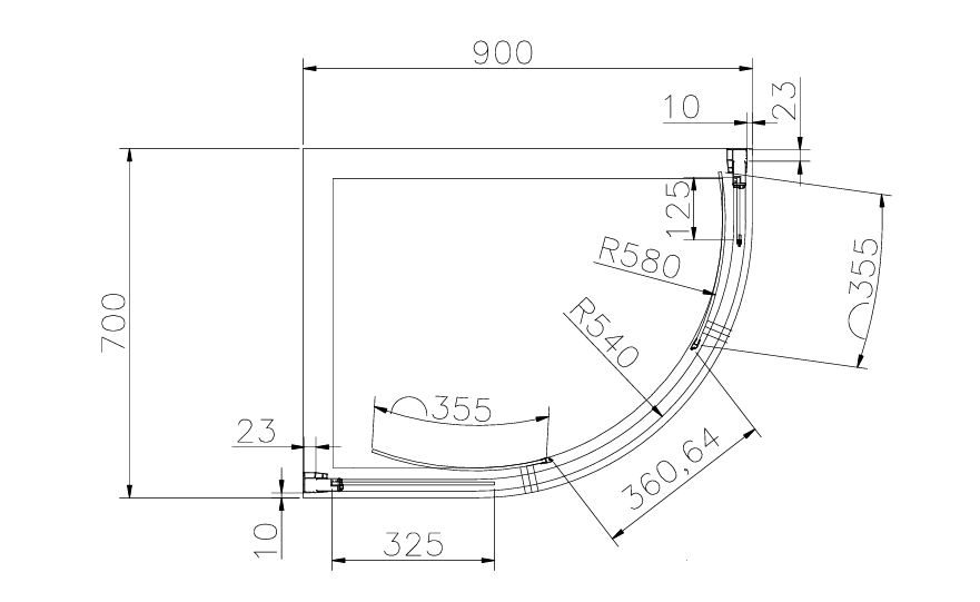 Eastbrook Volente Offset Quad Silver Chrome Shower Enclosure