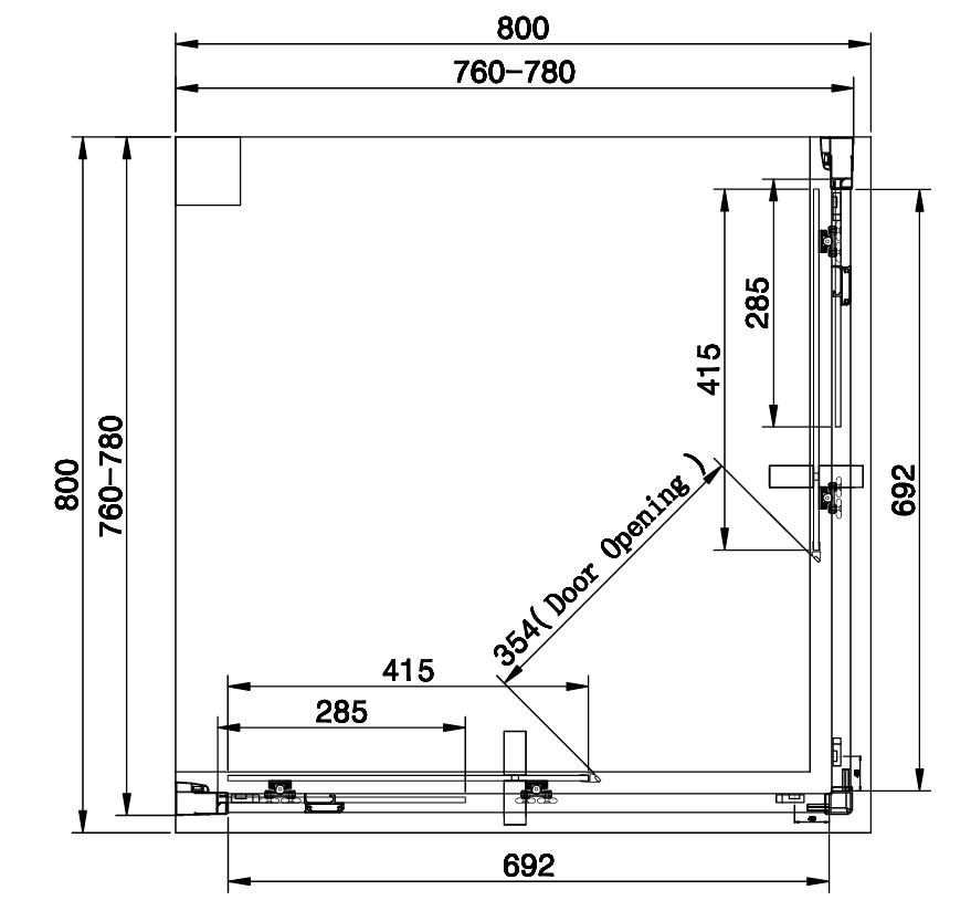 Eastbrook Vantage 2000 Easy Clean Corner Entry Walkin Shower Enclosure - Silver Chrome