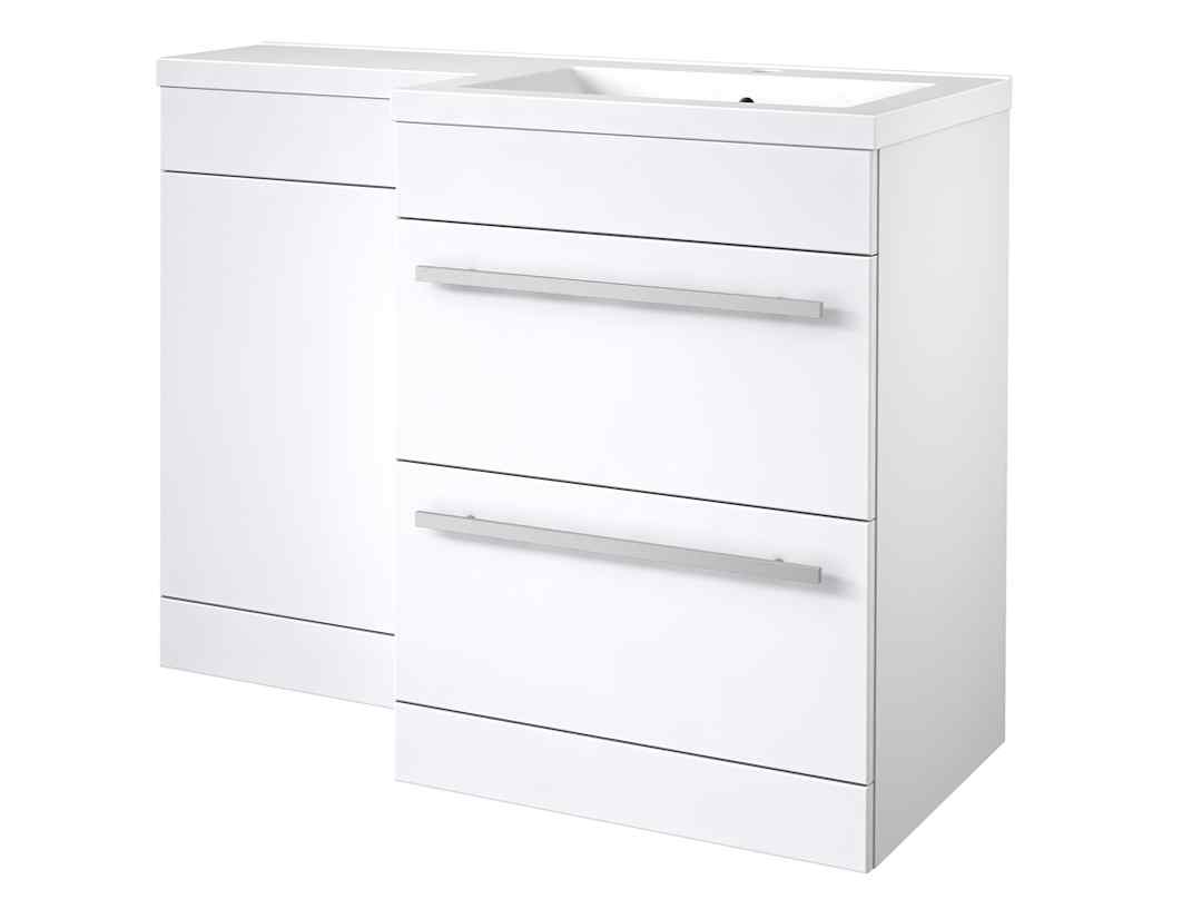 Kartell UK MatrixWhite Gloss 2-Drawer L-Shaped Furniture Pack