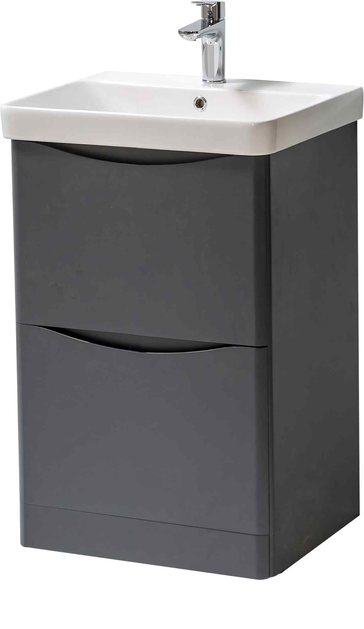 Arc Matt Graphite Black Floor Standing Basin Bathroom Furniture