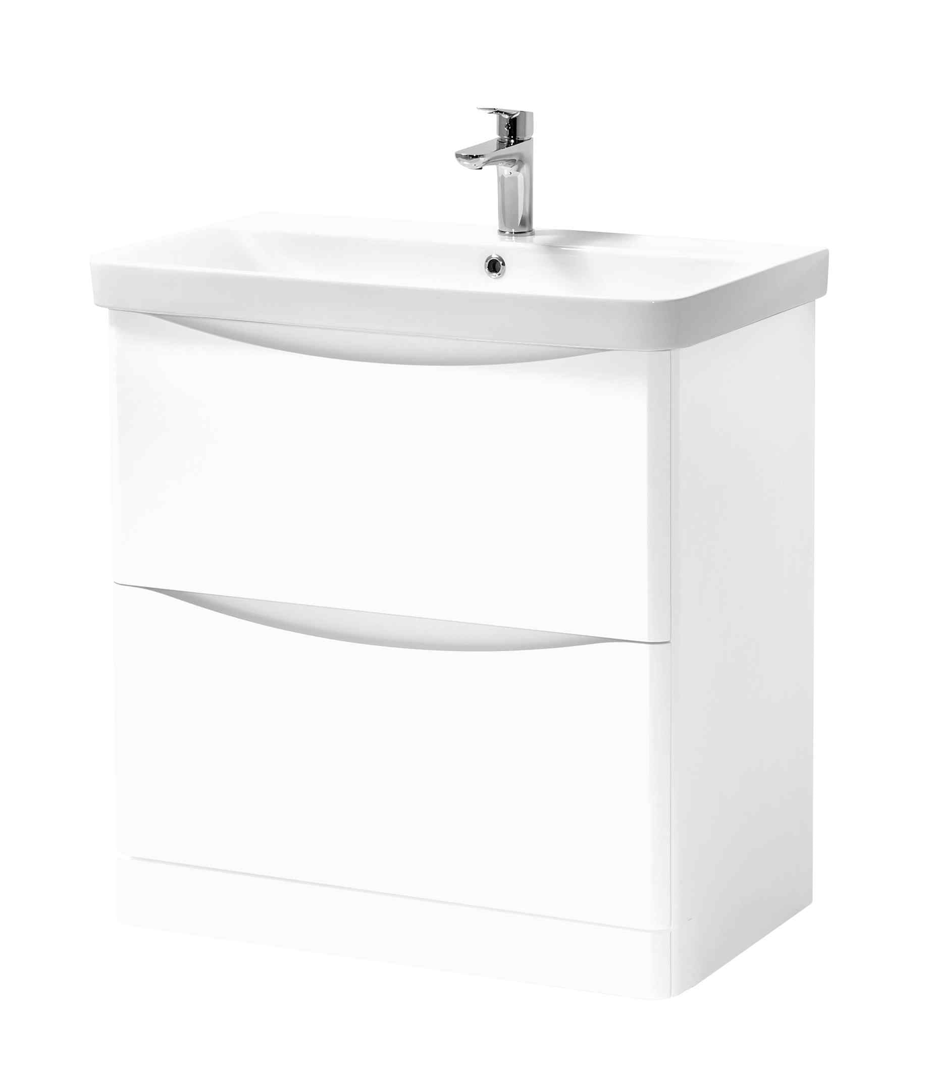 Transform Your Bathroom with Arc White Gloss Furniture: Vanity Unit, Basin, Toilet