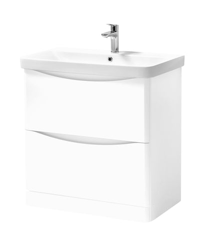 Kartell UK Arc White Gloss Shower Bath Suites With Vanity Unit and Sprit Duo Bath