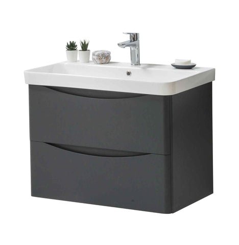 Kartell UK Arc Matt Graphite Bathroom Suite With Vanity Unit - Refine Duo Bath