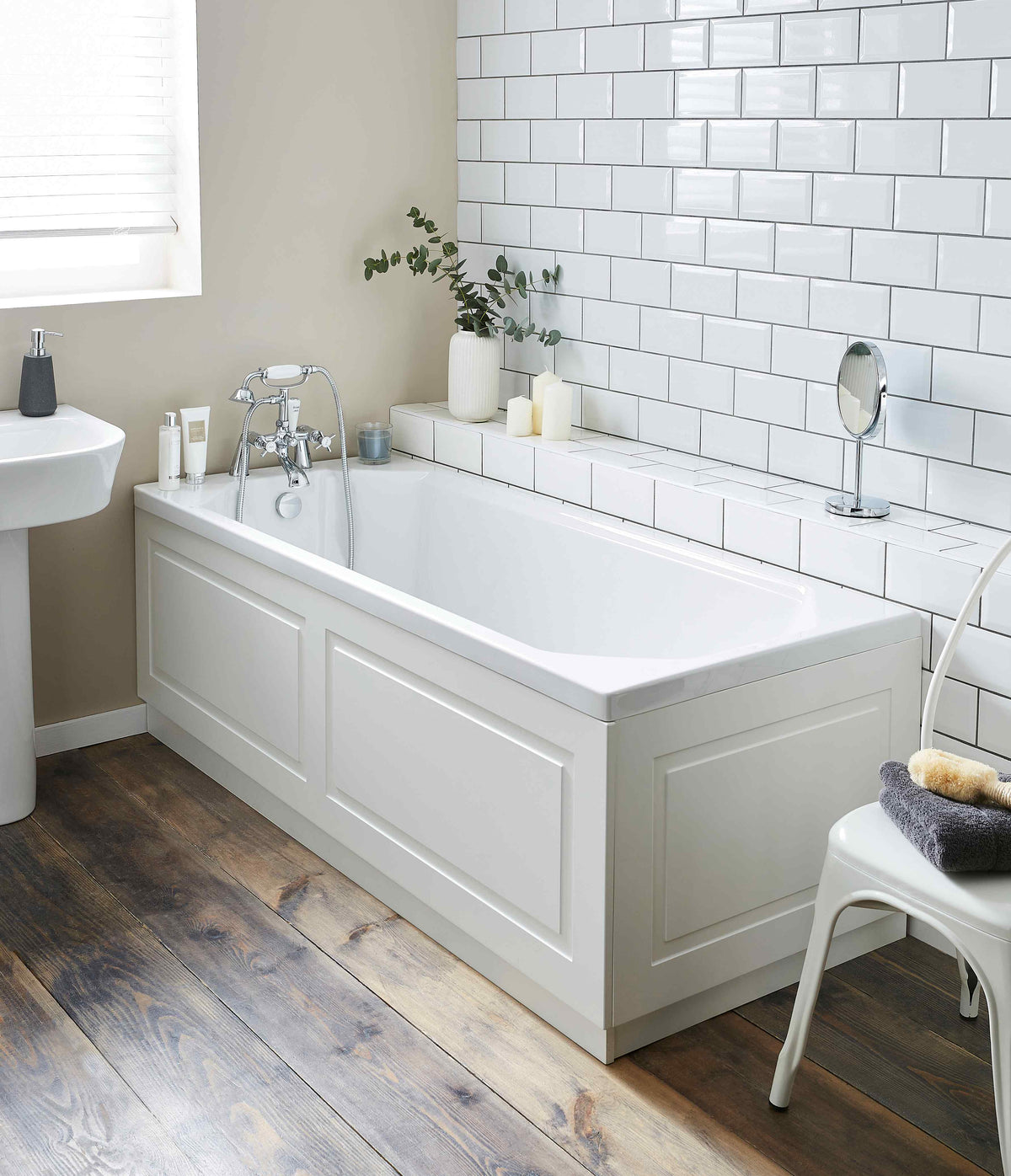 Modern White Gloss Bathroom Suite with Vanity Unit: Stylish Furniture & Basin-Toilet Combo
