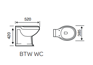 Kartell UK Astley BTW WC Pan with Soft Close Seat