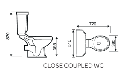 Kartell UK Astley White Traditional Close Coupled Toilet with Cistern and Soft Close Seat