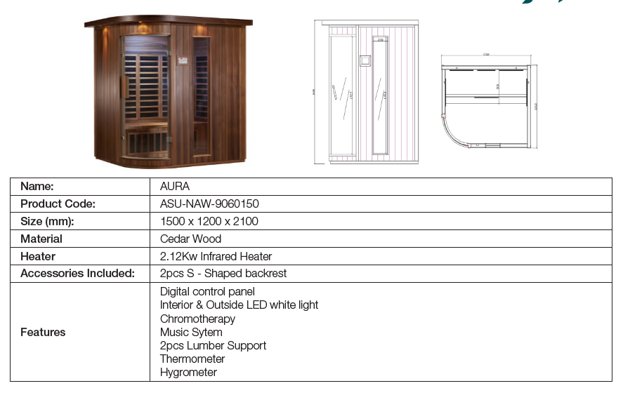 Jaquar Aura Spa  2- 3 Person Sauna 2